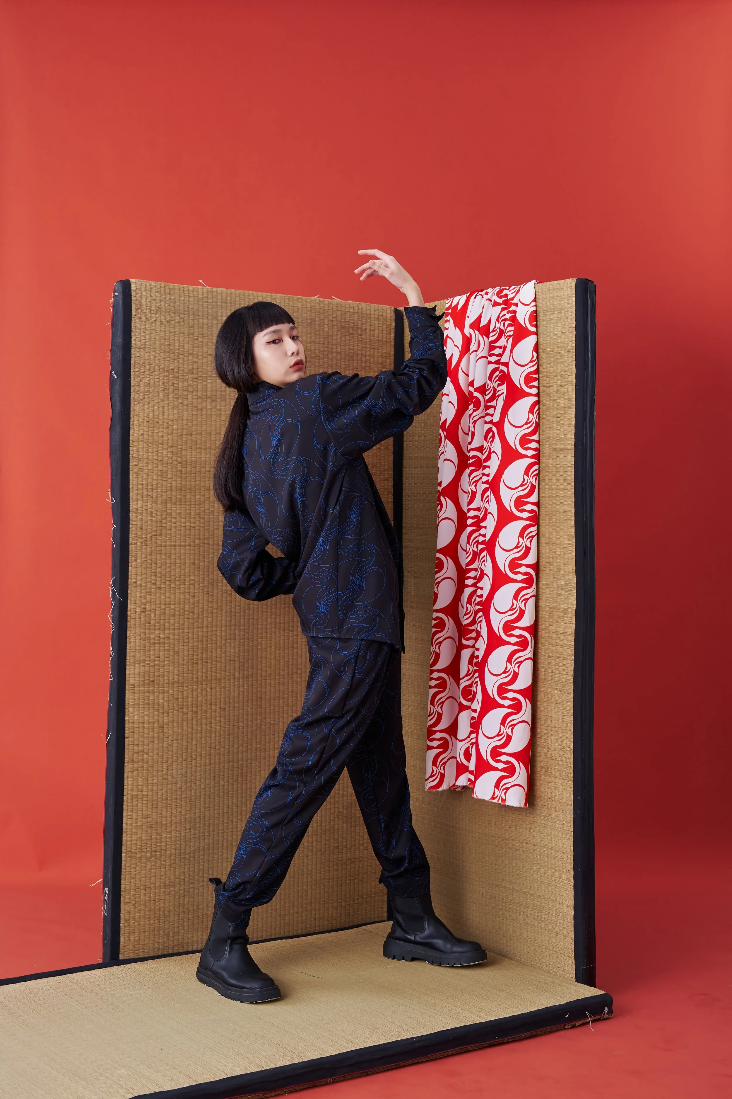Deconstructed Collar Tie Shirt (Blue print) — INF - Garment